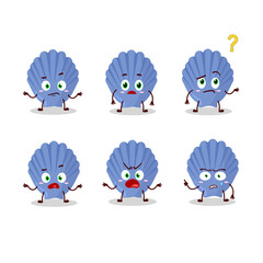 Cartoon character of blue shell with what expression