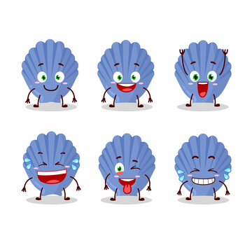 Cartoon character of blue shell with smile expression