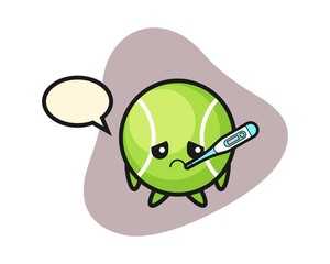 Tennis cartoon with fever condition