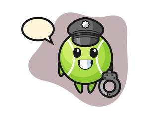 Tennis cartoon as a police
