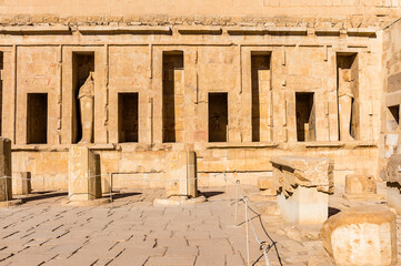 Fototapeta premium It's Part of the Queen Hatshepsut's temple (Dayr el-Bahari or Dayr el-Bahri), part of the Theban Necropolis.