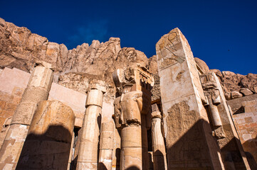 It's Part of the Mortuary temple of Hatshepsut (Dayr el-Bahari or Dayr el-Bahri), part of the...