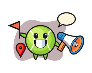 Tennis cartoon as a tour guide