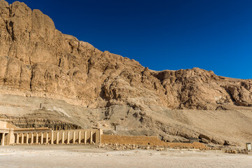 It's Part of the Mortuary temple of the Queen Hatshepsut (Dayr el-Bahari or Dayr el-Bahri), Western...