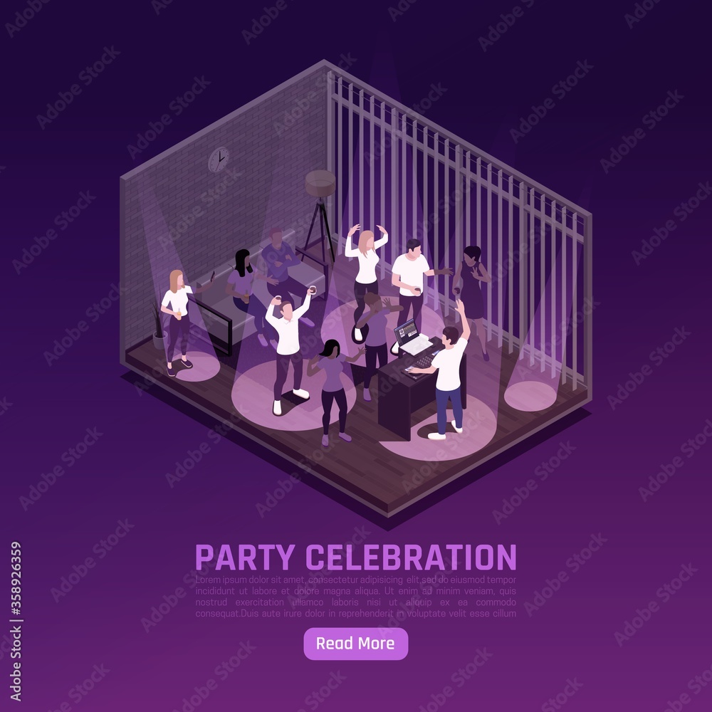 Canvas Prints Isometric Celebration Party Background