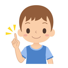 指差しポーズをする男の子