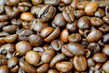Roasted Brown Coffee Beans Background