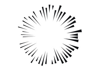 Fototapeta premium Radial speed Lines in Circle Form for comic books . fireworks Explosion background . Vector Illustration . Starburst round Logo . Circular Design element . Abstract Geometric star rays . Sunburst .