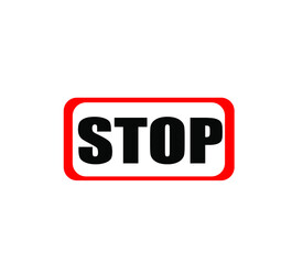 Stop icon vector illustration isolated on white background, stop vector illustration