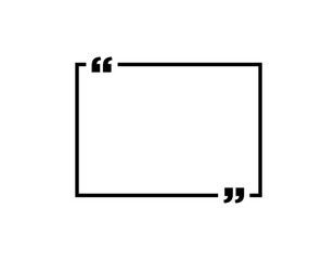quote speech bubble template. Quotes form and speech box isolated on white background.