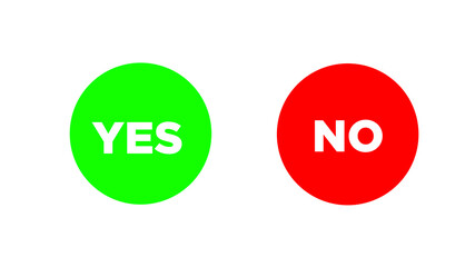 Yes and No or Right and Wrong or Approved and Declined Icons with Check Mark