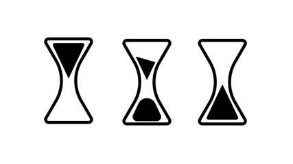 Set of simple Hourglass . Sand Clocks icon