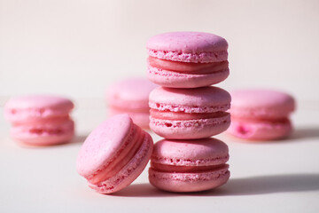 pink macaroons with light background