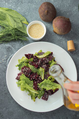fresh red beet salad for healthy eating