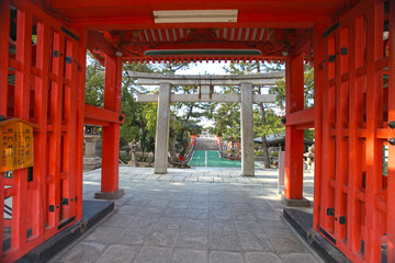 Fototapeta na wymiar Sumiyoshi Grand Shrine, Osaka, Japan.