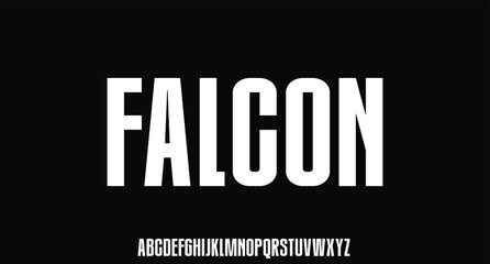 Falcon, urban condensed font typeface