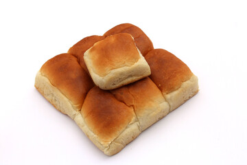 Bread, bakery icon, sliced fresh wheat bread isolated on white background