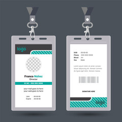 Creative ID Card Design Template. Identity badge With Photo Placeholder.