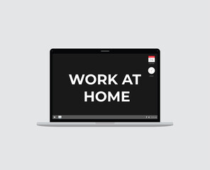 Laptop with Work at home text