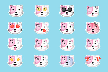 cute cat sticker set