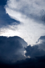 soft focus nimbus cloud and blue sky in the shiny day