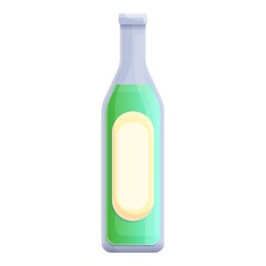 Green drink bottle icon. Cartoon of green drink bottle vector icon for web design isolated on white background