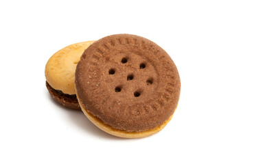 double cookie with chocolate isolated
