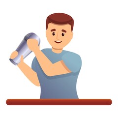 Bartender shaker work icon. Cartoon of bartender shaker work vector icon for web design isolated on white background