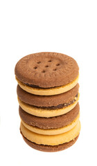 double cookie with chocolate isolated