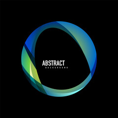 Geometric logo template, flowing waves with text