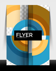 Circle design a4 flyer print template, annual report design