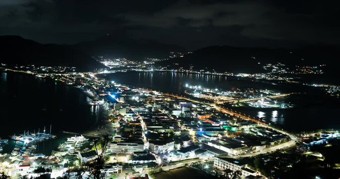 Time lapse of the Caribbean island of philipsburg st.maarten. 