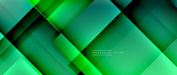 Fototapeta premium Square shapes composition, fluid gradient geometric abstract background. 3D shadow effects, modern design template