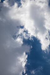 beautiful fluffy clouds and blue sky