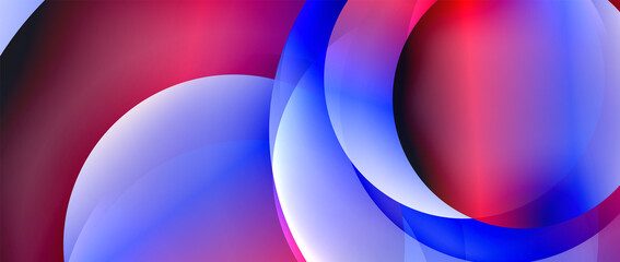 Circle modern geometric abstract background with liquid gradients