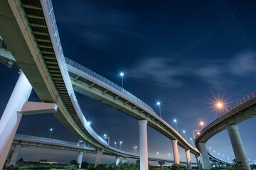 Naklejka premium ジャンクション夜景 Junction Night View in Osaka