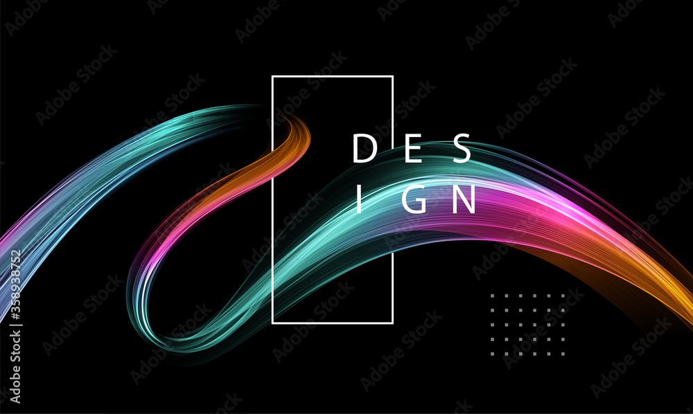Poster Abstract shiny color spectrum wave design element