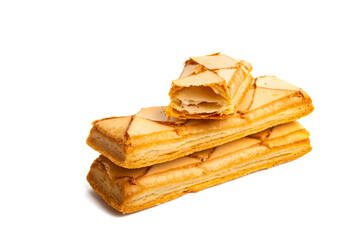 puff pastry cookies isolated