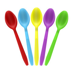 Color plastic spoons