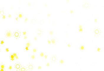 Fototapeta na wymiar Light Yellow vector layout with stars, suns.