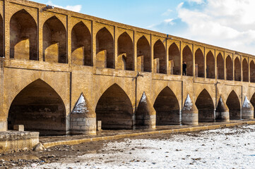 Fototapeta na wymiar It's 33 pol Allah Verdi Khan bridge in Isfahan, Iran