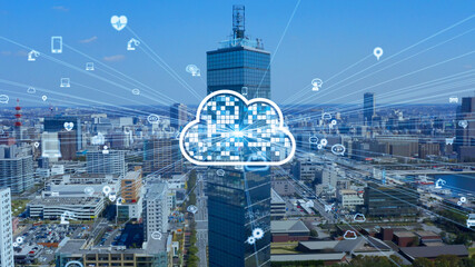Cloud computing concept. Smart city.