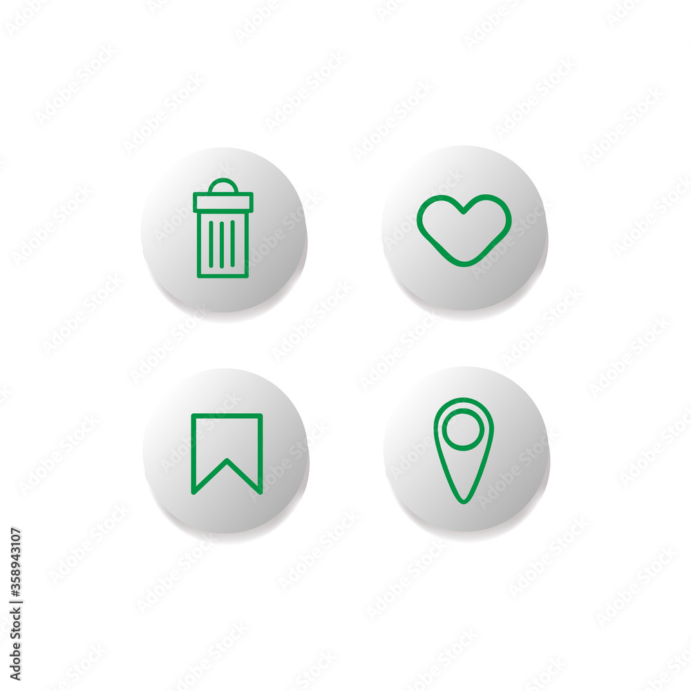 Poster User interface internet icon button collection for design element