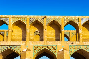 Papier Peint photo Pont Khadjou C& 39 est le pont de Khaju, sans doute le plus beau pont de la province d& 39 Ispahan, en Iran. Il a été construit par le roi persan safavide, Shah Abbas II, vers 1650 CE