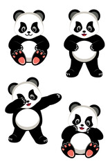 Cartoon panda set
