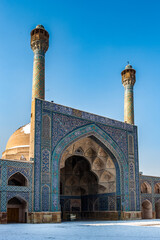 Obraz premium It's Part of the Jameh Mosque of Isfahan in winter, Iran. UNESCO World Heritage site