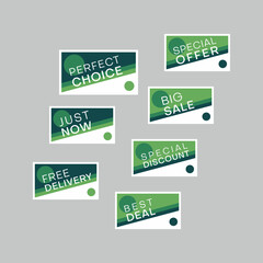 Set of sale stickers. Colorful abstract design.