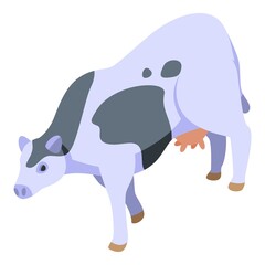 Farm milk cow icon. Isometric of farm milk cow vector icon for web design isolated on white background