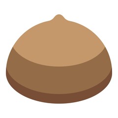 Organic half coconut icon. Isometric of organic half coconut vector icon for web design isolated on white background