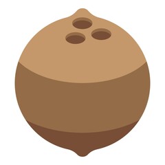 Fototapeta premium Whole coconut icon. Isometric of whole coconut vector icon for web design isolated on white background